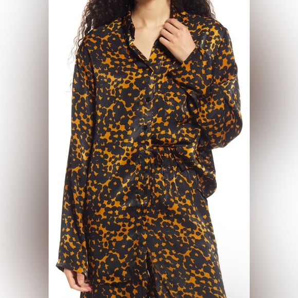 Nordstrom x Cristina Martinez Oversize Nightshirt Tunic BROWN BLOOM NWT - Picture 1 of 8